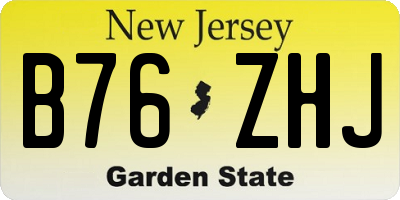 NJ license plate B76ZHJ