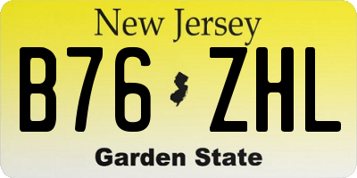 NJ license plate B76ZHL