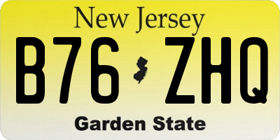 NJ license plate B76ZHQ