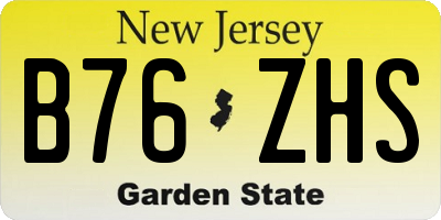 NJ license plate B76ZHS