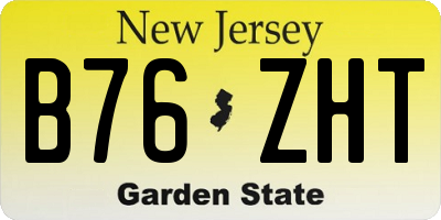 NJ license plate B76ZHT