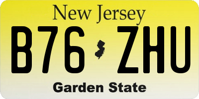 NJ license plate B76ZHU