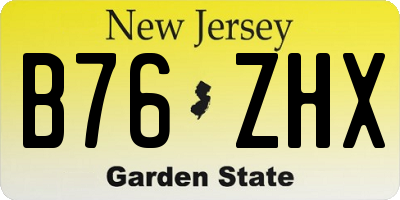 NJ license plate B76ZHX