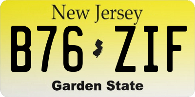 NJ license plate B76ZIF