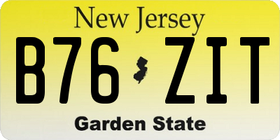 NJ license plate B76ZIT