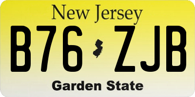 NJ license plate B76ZJB