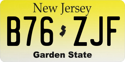 NJ license plate B76ZJF