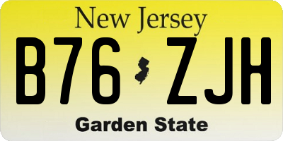NJ license plate B76ZJH