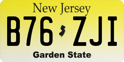 NJ license plate B76ZJI
