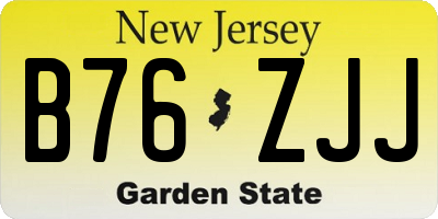 NJ license plate B76ZJJ
