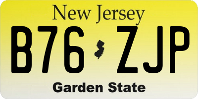 NJ license plate B76ZJP