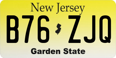 NJ license plate B76ZJQ