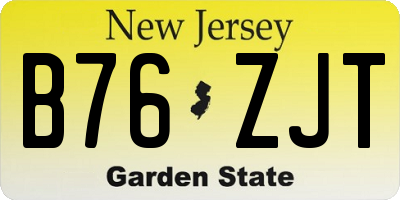 NJ license plate B76ZJT