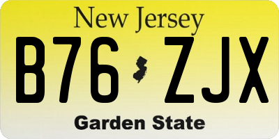 NJ license plate B76ZJX
