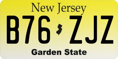 NJ license plate B76ZJZ