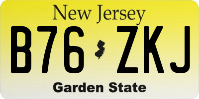 NJ license plate B76ZKJ