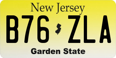 NJ license plate B76ZLA