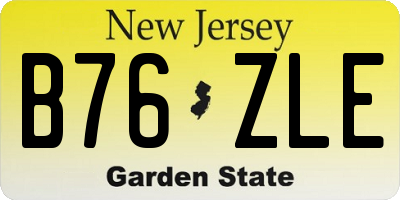 NJ license plate B76ZLE
