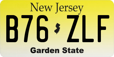 NJ license plate B76ZLF