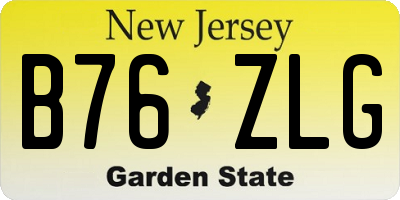 NJ license plate B76ZLG