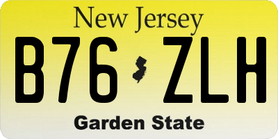 NJ license plate B76ZLH