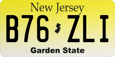 NJ license plate B76ZLI
