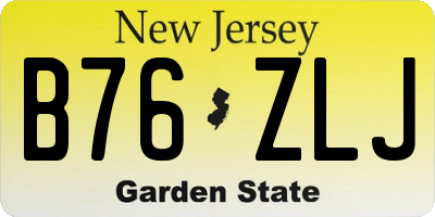 NJ license plate B76ZLJ