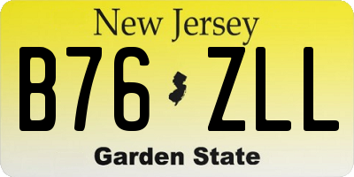 NJ license plate B76ZLL