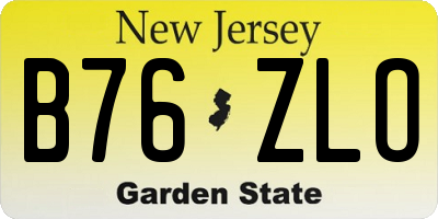 NJ license plate B76ZLO