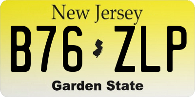 NJ license plate B76ZLP