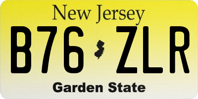 NJ license plate B76ZLR