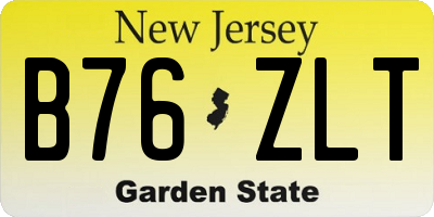 NJ license plate B76ZLT