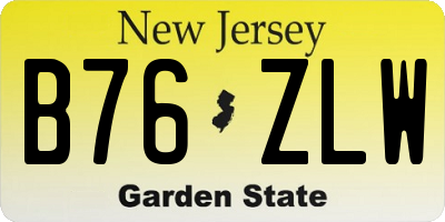 NJ license plate B76ZLW