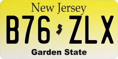 NJ license plate B76ZLX