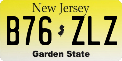 NJ license plate B76ZLZ