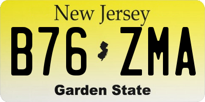 NJ license plate B76ZMA