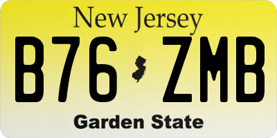 NJ license plate B76ZMB