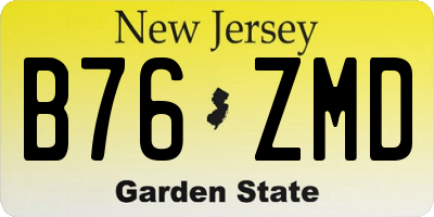NJ license plate B76ZMD