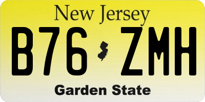 NJ license plate B76ZMH