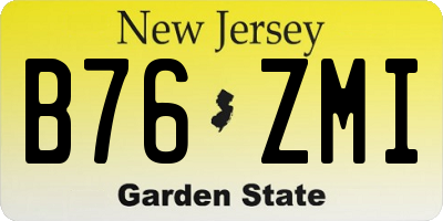 NJ license plate B76ZMI