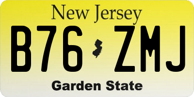 NJ license plate B76ZMJ
