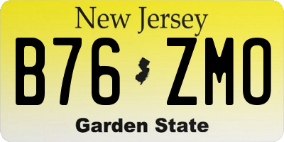 NJ license plate B76ZMO