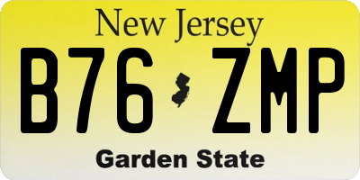 NJ license plate B76ZMP