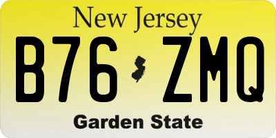 NJ license plate B76ZMQ