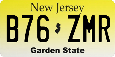 NJ license plate B76ZMR