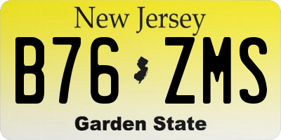 NJ license plate B76ZMS