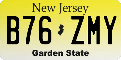 NJ license plate B76ZMY