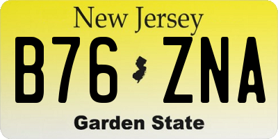 NJ license plate B76ZNA