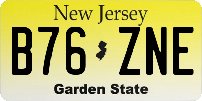 NJ license plate B76ZNE