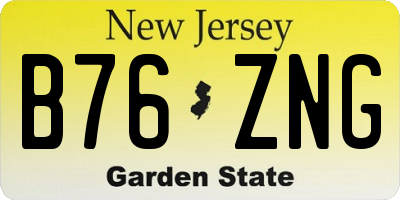 NJ license plate B76ZNG